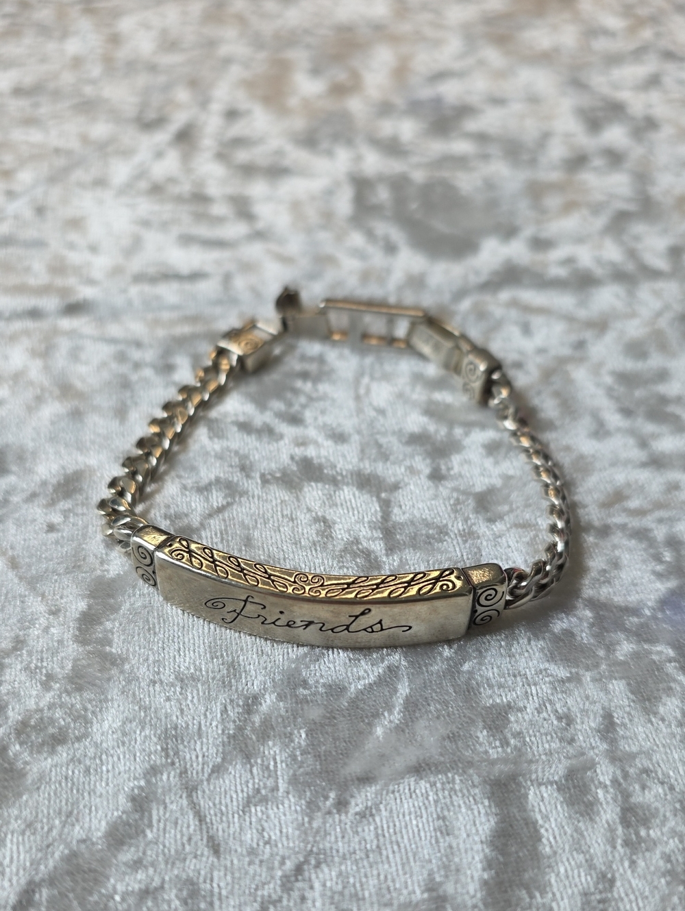 Brighton 'Friends' Engraved Silver-Tone ID Bracelet